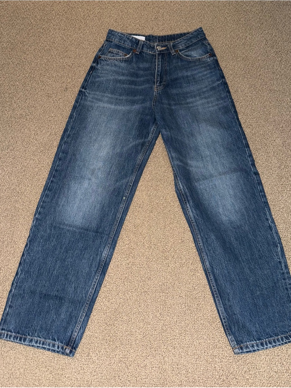 Zara High-Rise Straight-Leg Jeans - Blue